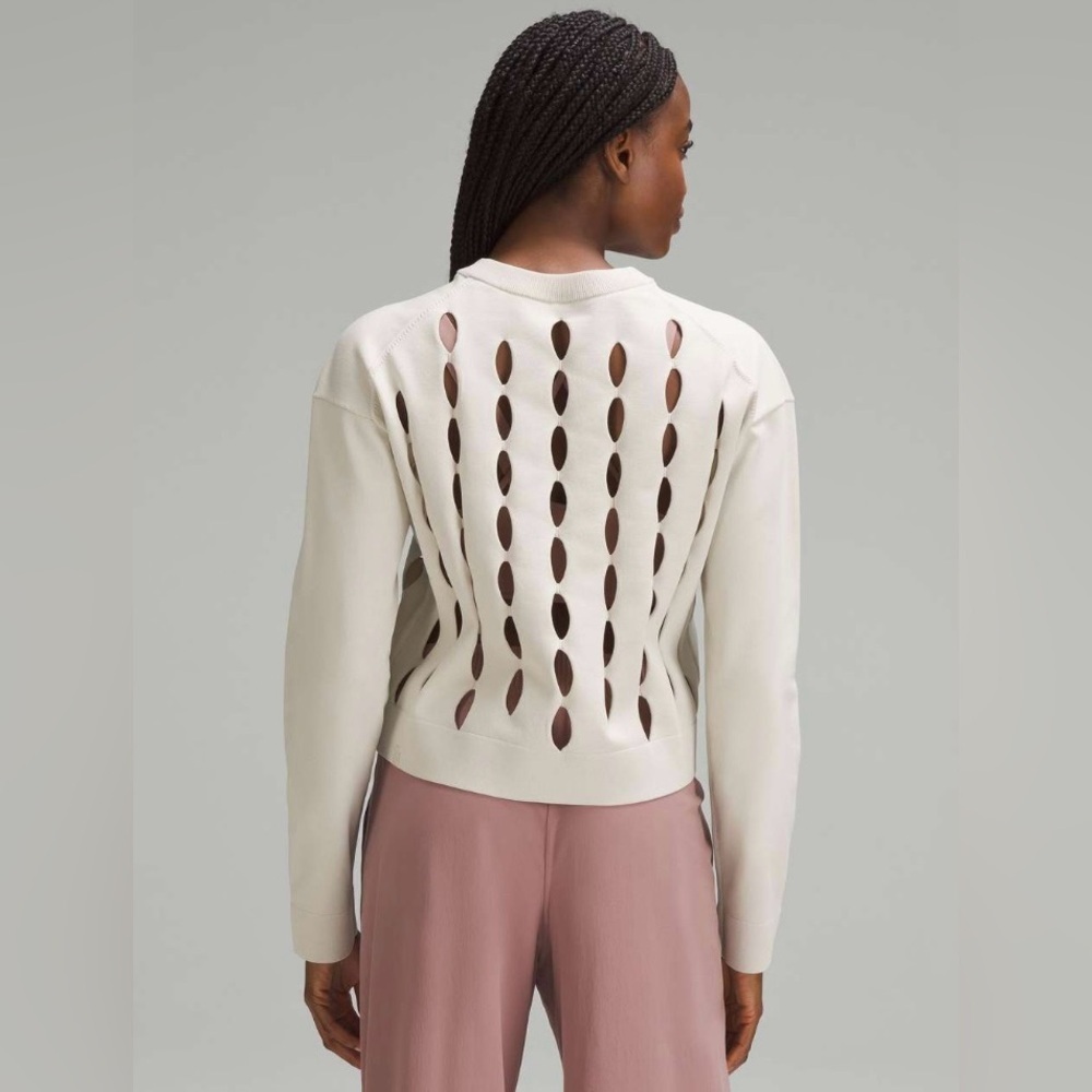 Lululemon Open-Hole Mesh Knit Pullover in Bone - Picture 2 of 7